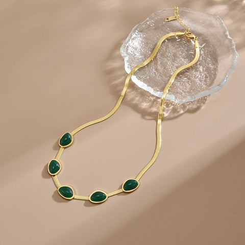 Esmerald necklace earrings bracelet